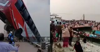 দৌলতদিয়ায় নদীতে যাত্রীবাহী বাস; ঘটনাস্থলে উদ্ধারকারী ‘হামজা’